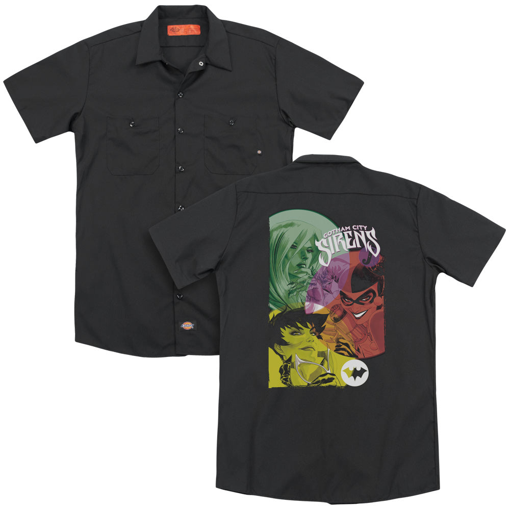 Batman - Gotham Sirens (Back Print) Adult Work Shirt - Forces Of Mankind