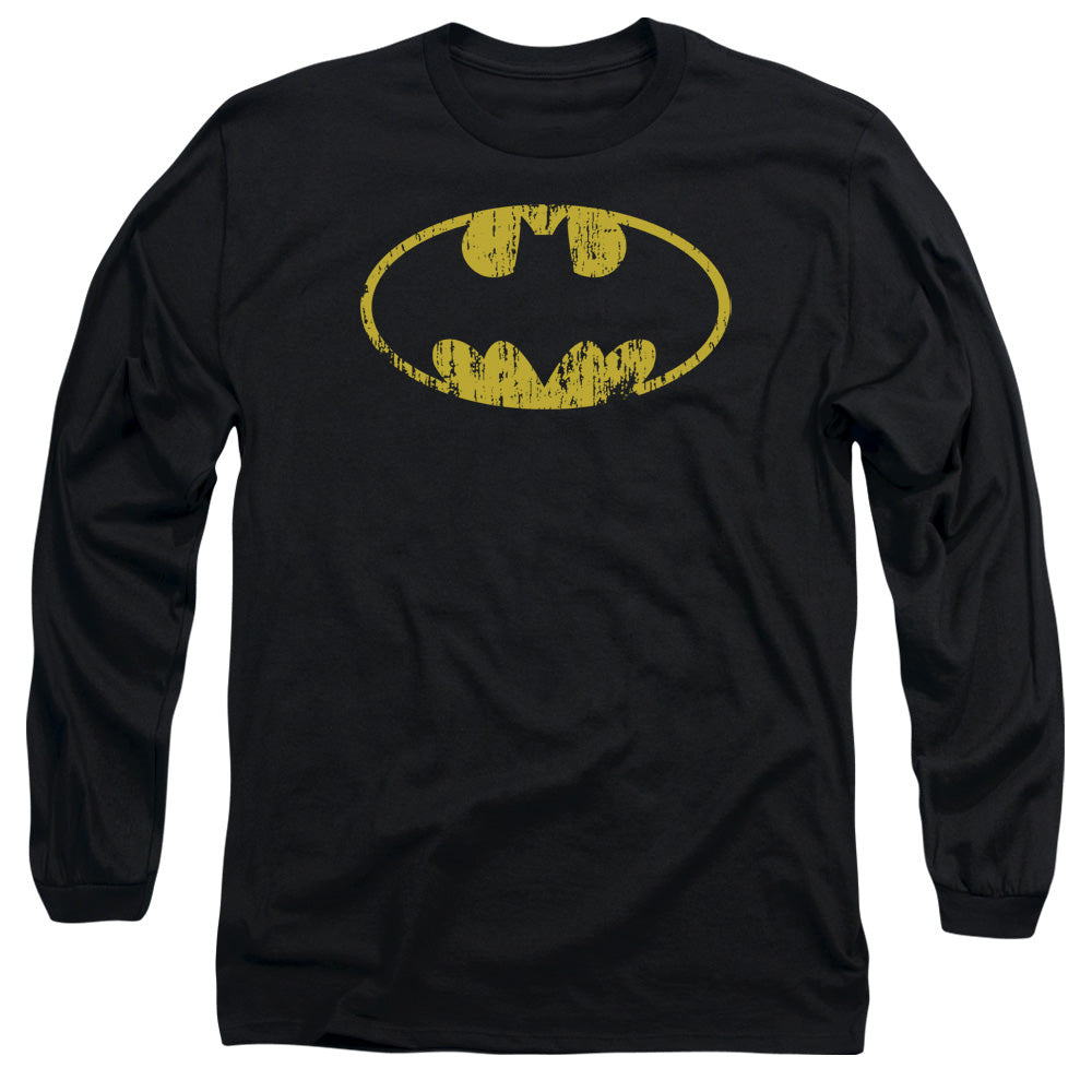 Batman - Classic Logo Distressed Long Sleeve Adult 18/1 - Forces Of Mankind
