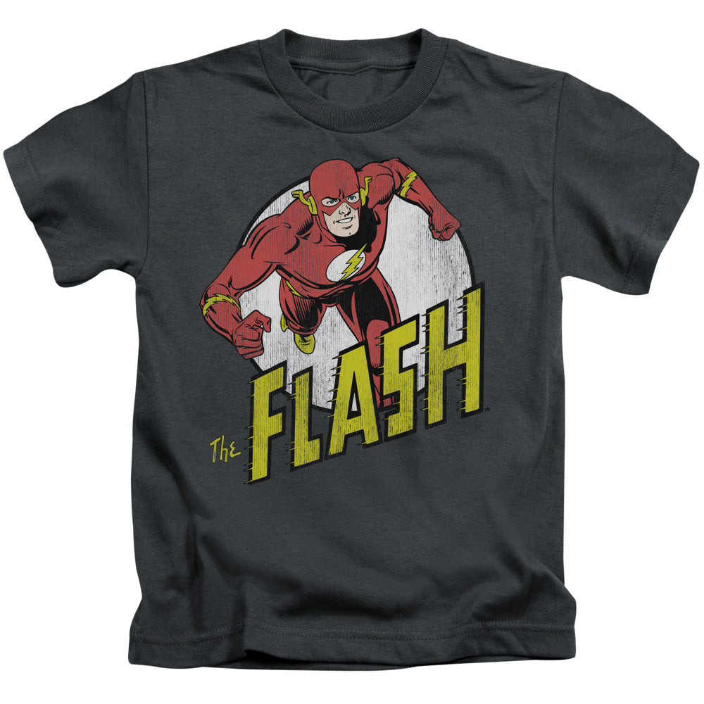 The Flash™ Kids Shirt (Ages 4-7) Charcoal - Officially Licensed - Run Flash Run - Short Sleeve Juvenile Kids T-Shirt - Size 4 5 6 7
