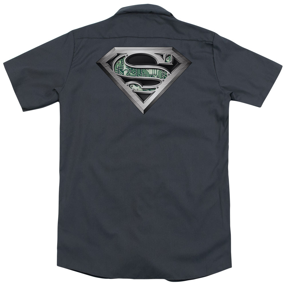 Superman - Circuitry Logo - Adult Short Sleeve Work Shirt - Dickies Brand