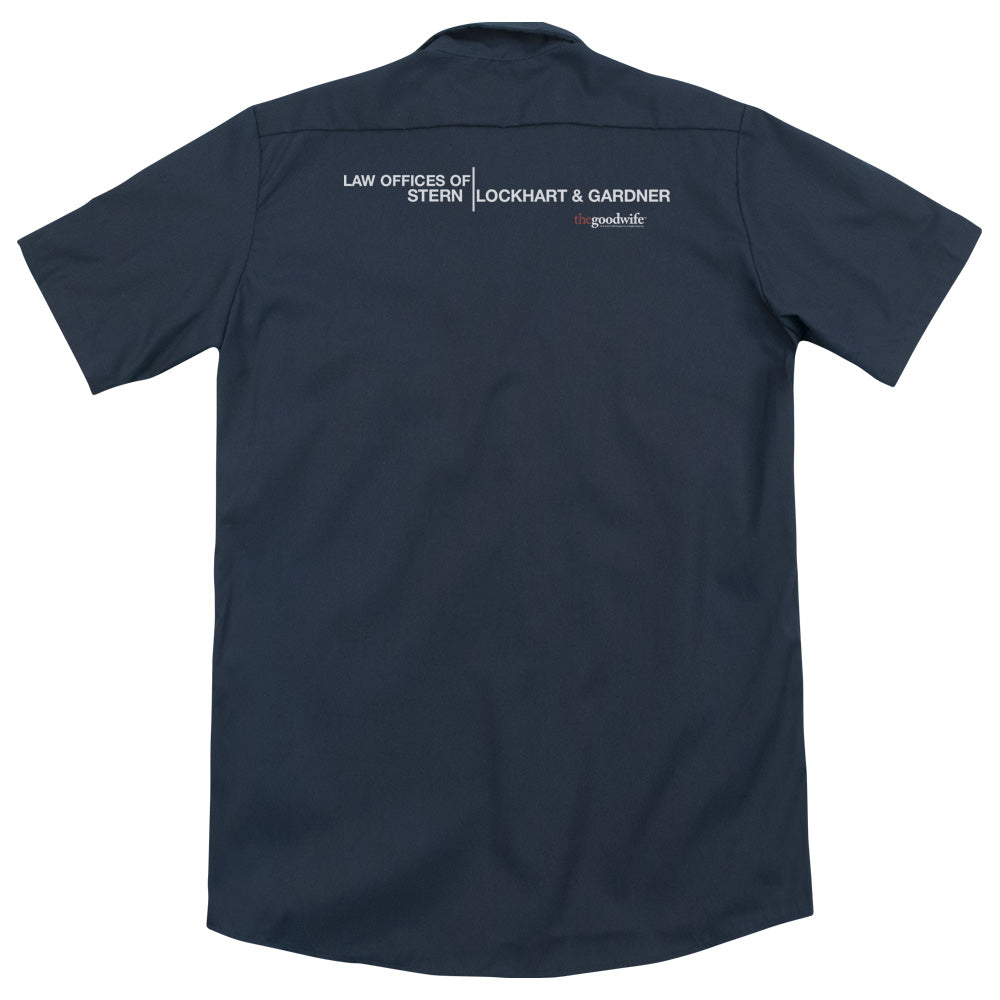 The Good Wife - Law Offices (Back Print) Adult Work Shirt - Forces Of Mankind