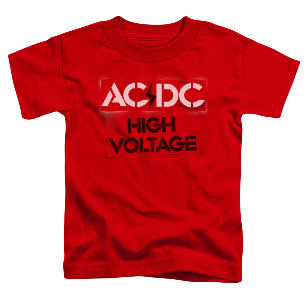 Acdc - High Voltage Stencil Short Sleeve Toddler Tee - Forces Of Mankind
