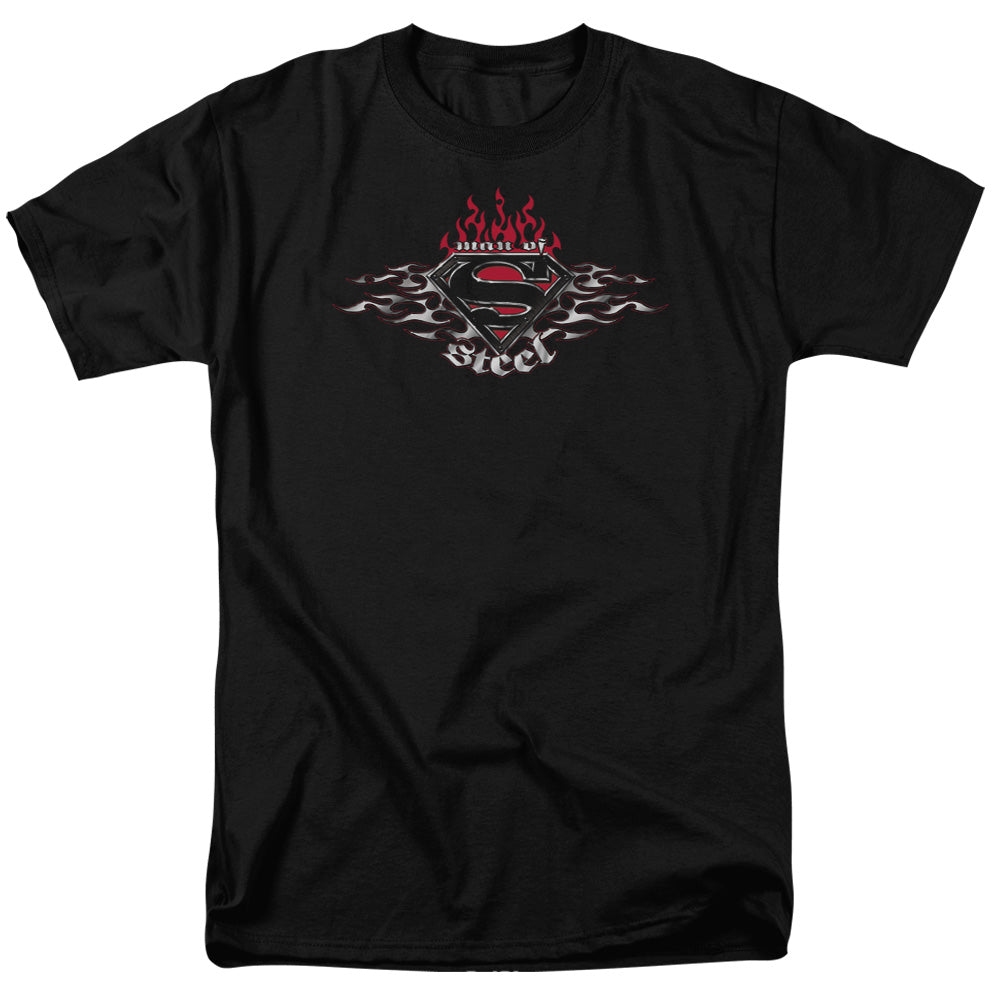 Superman™ Shirt - Officially Licensed - DC Comics - Steel Flames Shield - Adult Unisex Short Sleeve T-Shirt