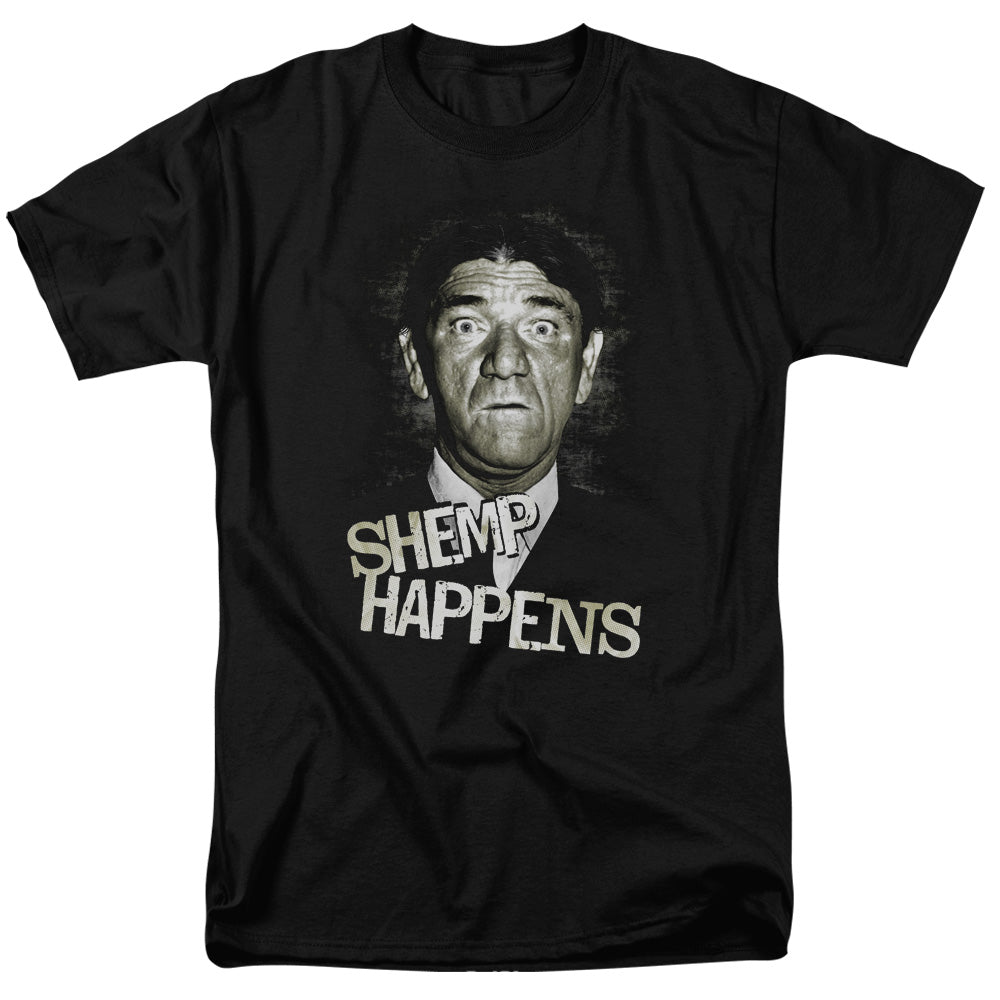 The Three Stooges™ Shirt - Officially Licensed - Shemp Happens - Adult Unisex Short Sleeve T-Shirt
