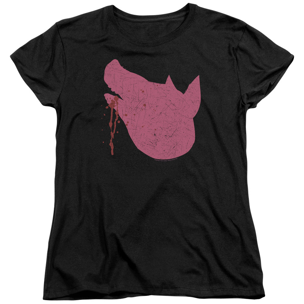 American Horror Story™ - Womens Shirt - Short Sleeve Women's T-Shirt - Loose Fit - Pig Head - Officially Licensed - AHS Harmons