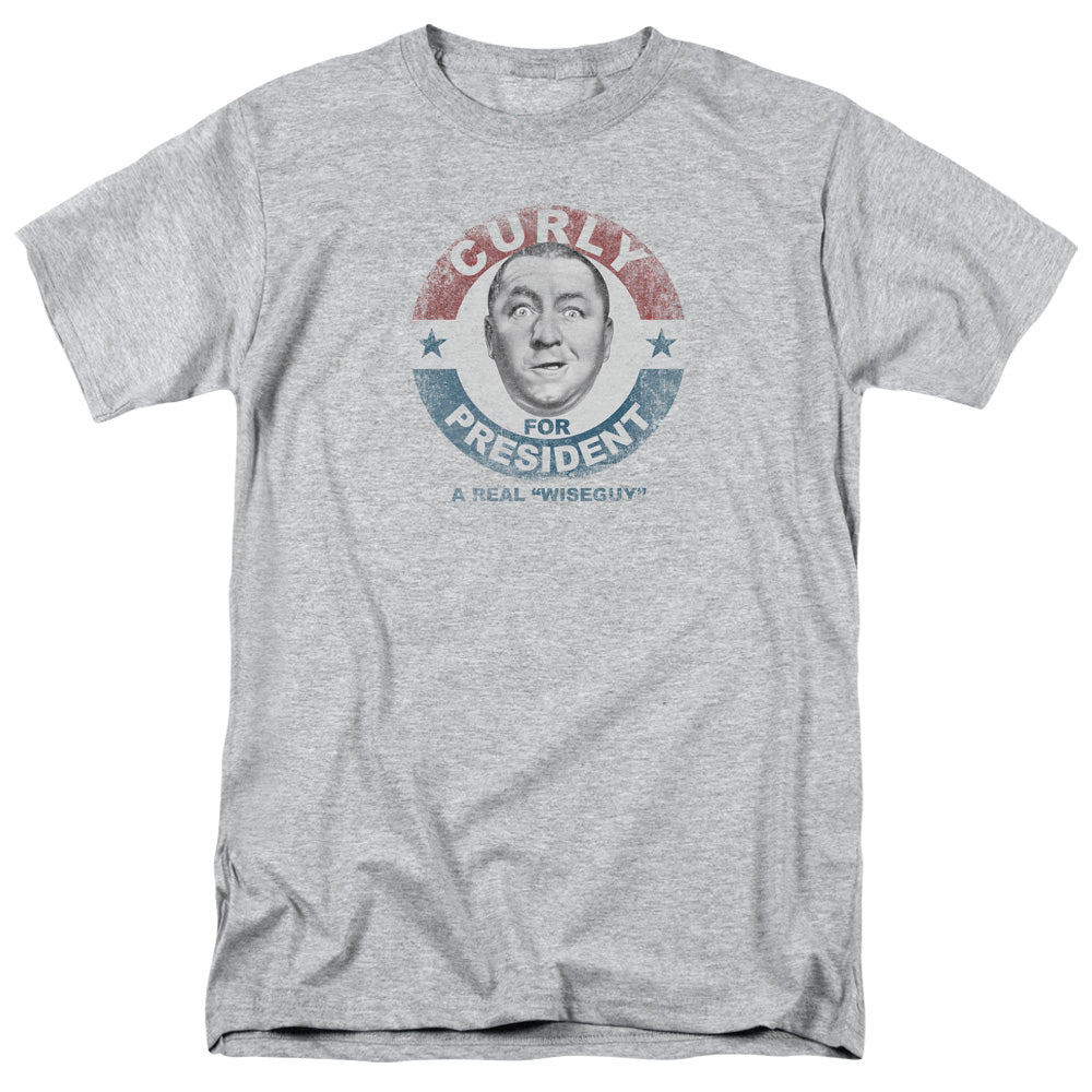 The Three Stooges™ Shirt - Officially Licensed - Curly For President - Adult Unisex Short Sleeve T-Shirt