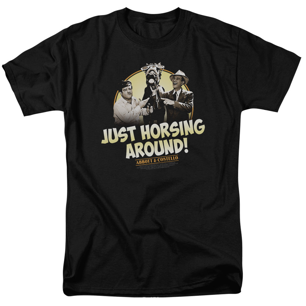 Abbott and Costello™ Shirt - Officially Licensed - Horsing Around - Comedy Duo - Adult Unisex Short Sleeve T-Shirt