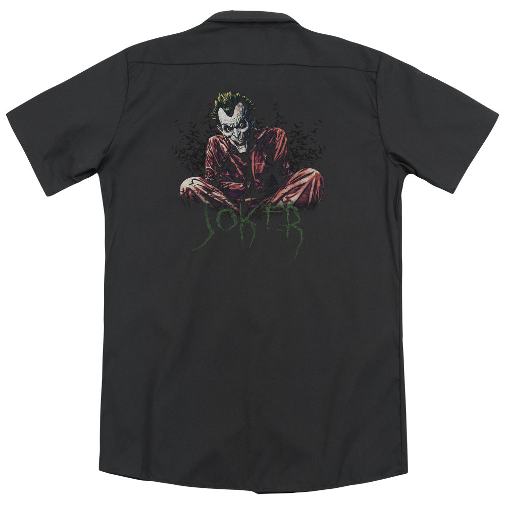 Batman - Straight Jacket(Back Print) Adult Work Shirt - Forces Of Mankind