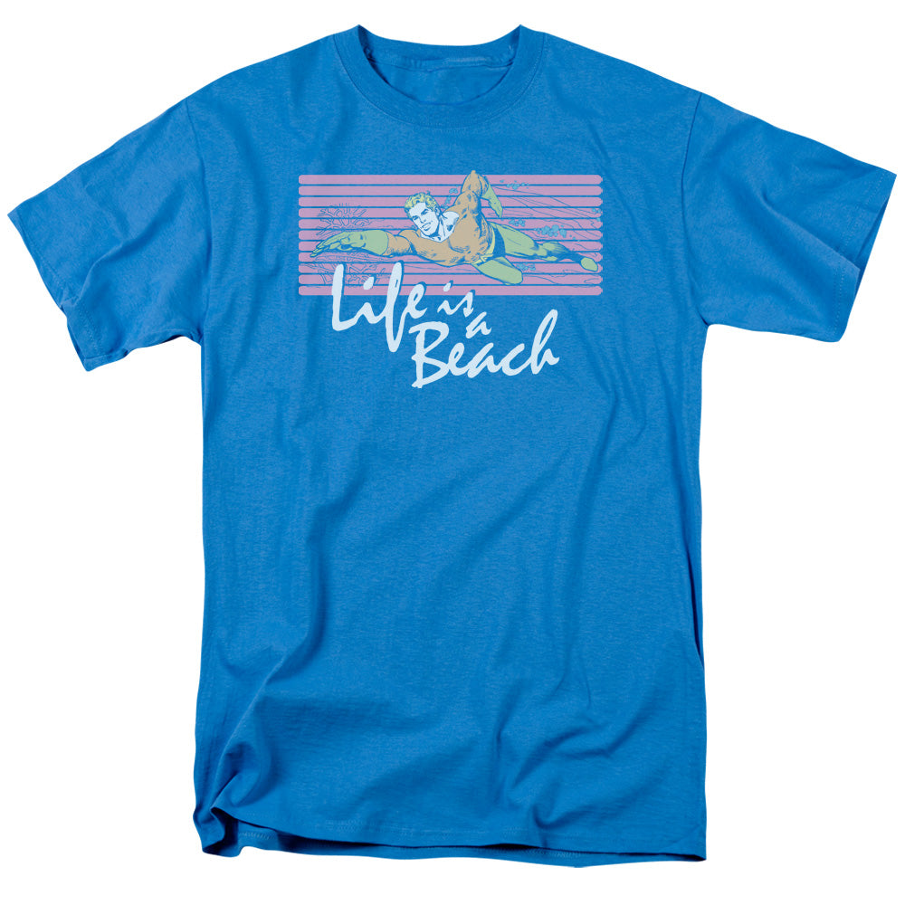 Aquaman™ Retro Shirt - DC Comics Vintage - Officially Licensed - Adult Unisex Short Sleeve T-Shirt - Life Is A Beach