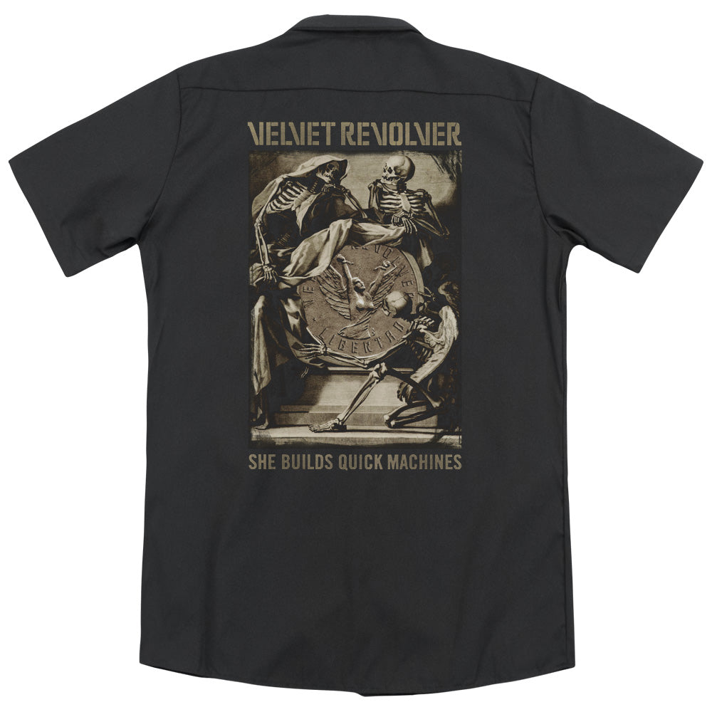 Velvet Revolver™ - Adult Unisex Work Shirt - Classic - Dickies Brand - Button Up Down Shirt - Quick Machines - Officially Licensed