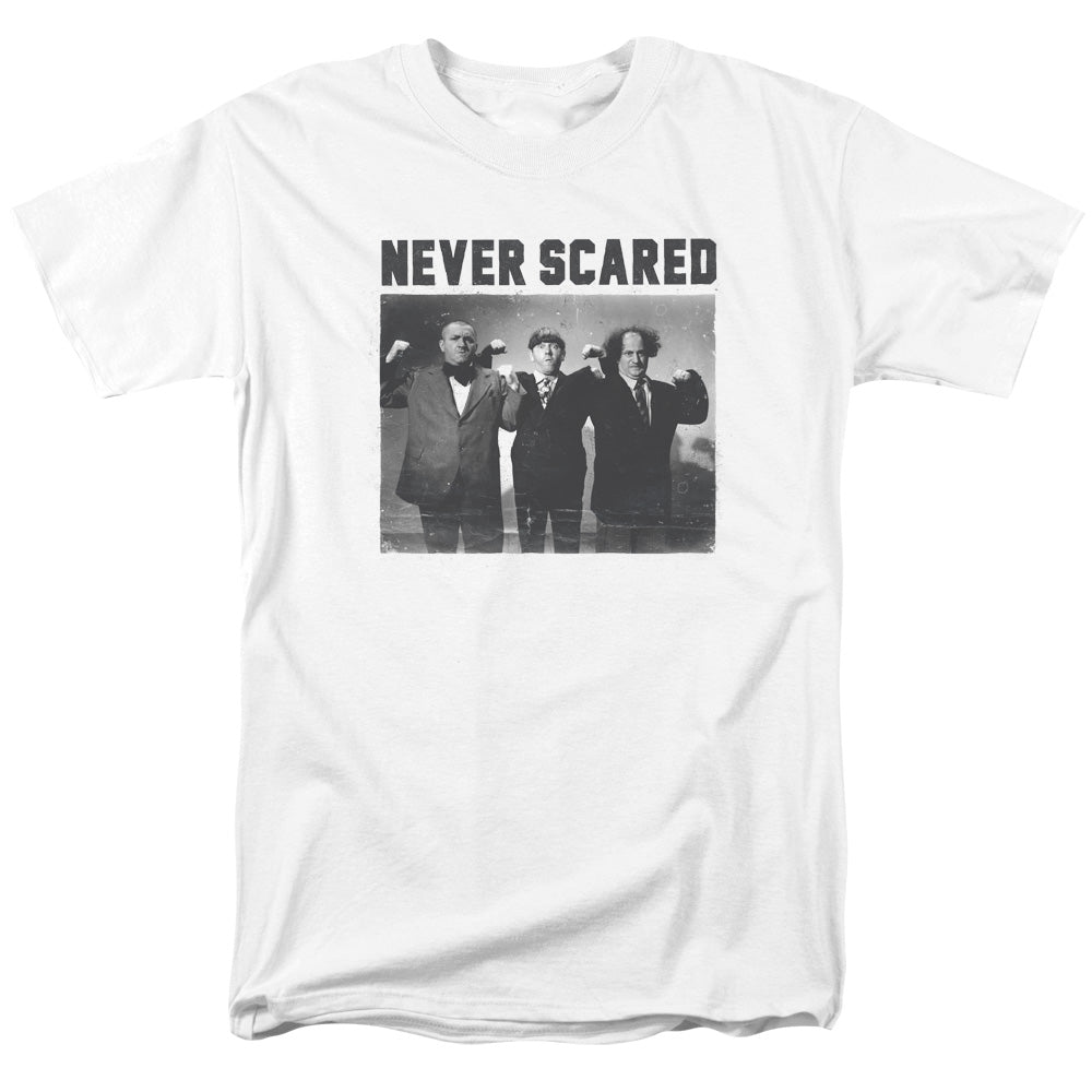 The Three Stooges™ Shirt - Officially Licensed - Never Scared - Adult Unisex Short Sleeve T-Shirt