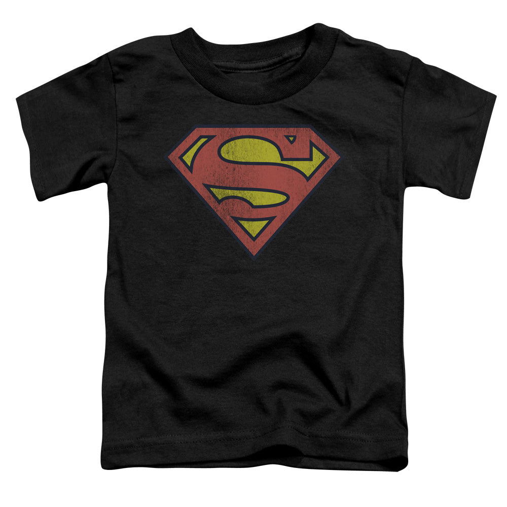 Superman™ - Toddler Kids T-Shirt (Ages 2-4) - Short Sleeve Toddler Tee - Retro Supes Logo Distressed - Officially Licensed - 2T 3T 4T
