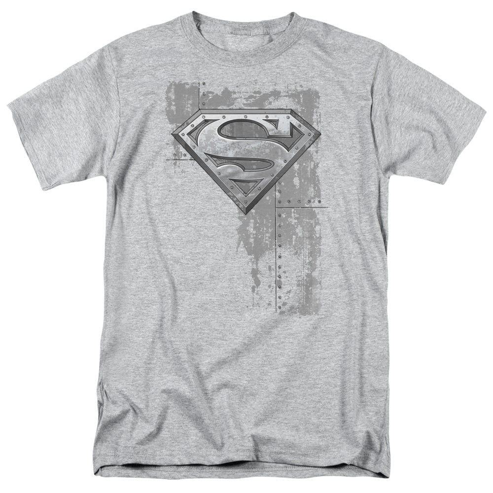 Superman™ Shirt - Officially Licensed - DC Comics - Riveted Metal - Adult Unisex Short Sleeve T-Shirt