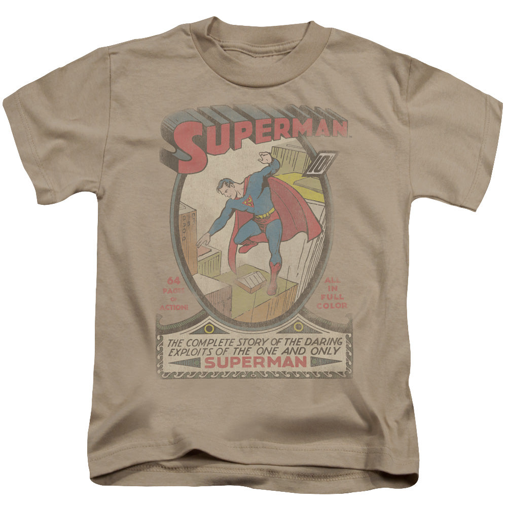 Superman™ - Kids T-Shirt (Ages 4-7) - Superman 1 Distressed - Officially Licensed - Short Sleeve Juvenile Kids T Shirt - Size 4 5 6 7