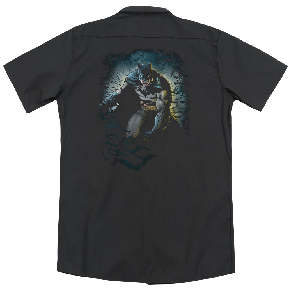 Batman - Bat Cave (Back Print) Adult Work Shirt - Forces Of Mankind