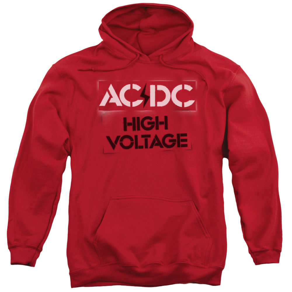 Acdc - High Voltage Stencil Adult Pull Over Hoodie - Forces Of Mankind