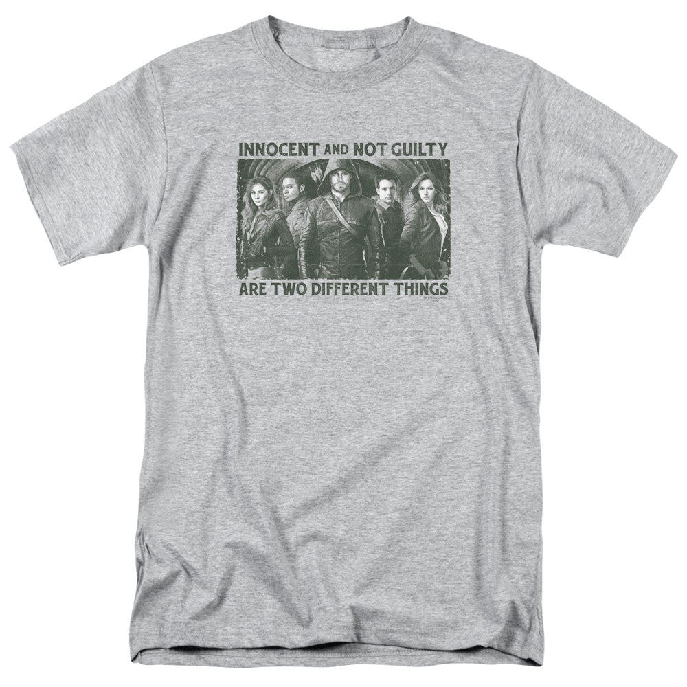 Arrow™ TV Show Shirt - Officially Licensed - Not Guilty - DC Comics - Green Arrow - Adult Unisex Short Sleeve T-Shirt