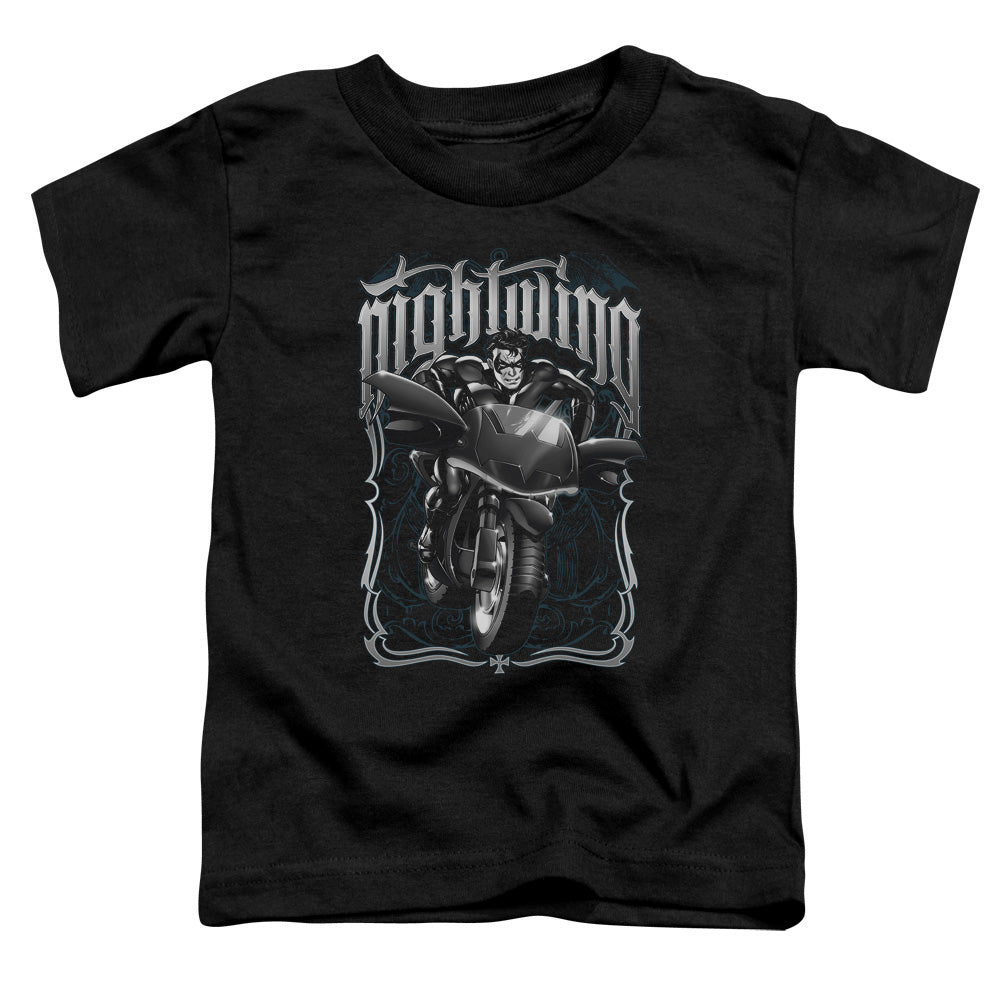 Batman - Nightwing Biker Short Sleeve Toddler Tee - Forces Of Mankind
