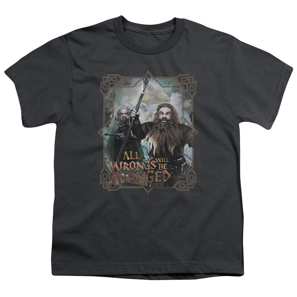 The Hobbit - Youth Kids T-Shirt (Ages 7+) - Youth T Shirt - Wrongs Avenged - Officially Licensed - S M L XL
