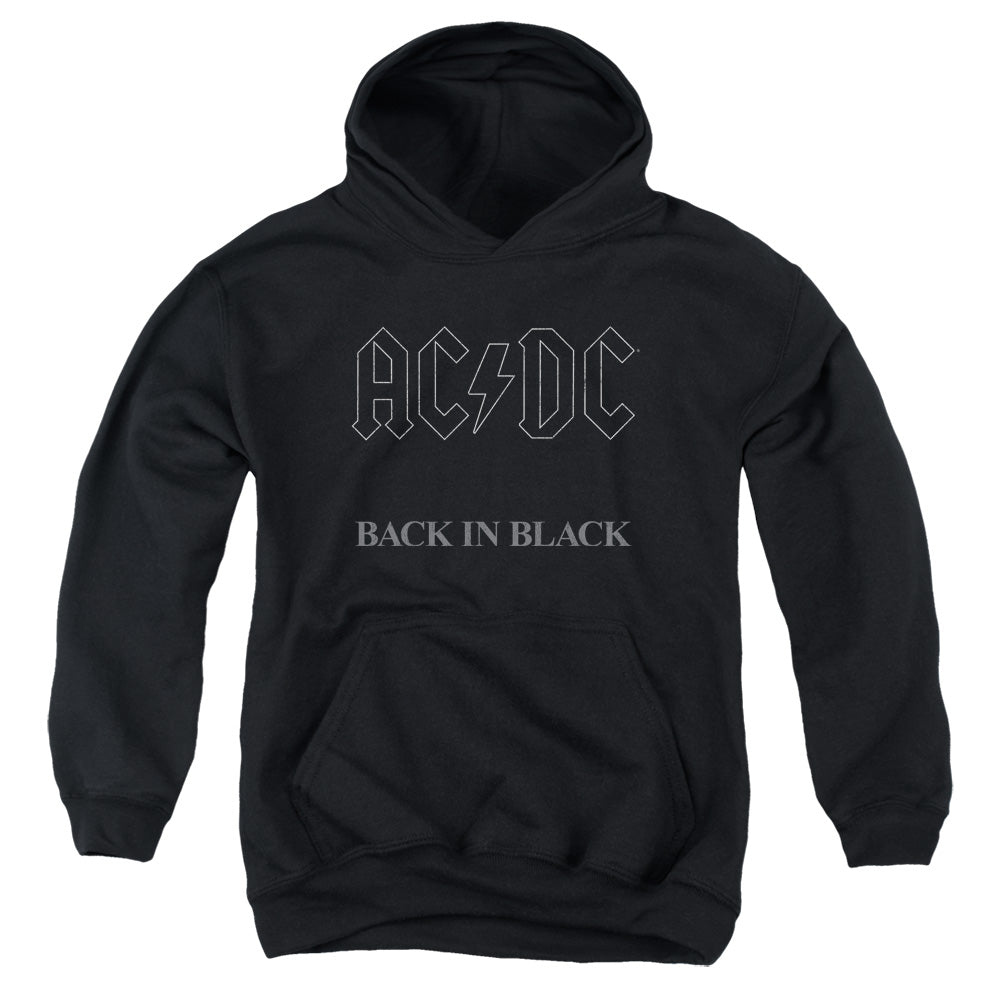 Acdc - Back In Black Youth Pull Over Hoodie - Forces Of Mankind