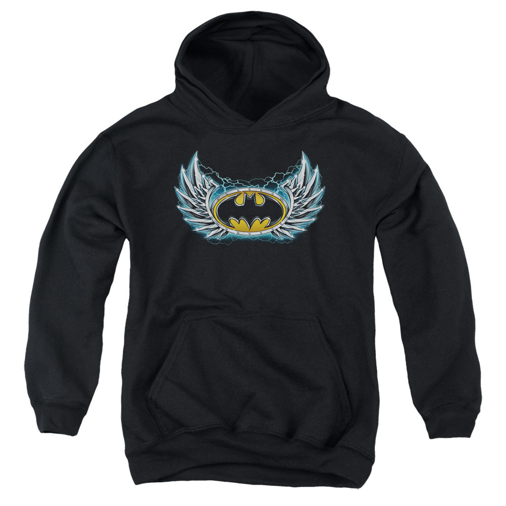 Batman - Steel Wings Logo Youth Pull Over Hoodie - Forces Of Mankind
