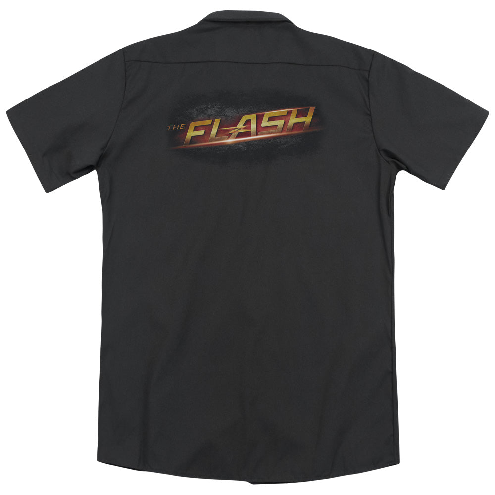 The Flash™ - Adult Unisex Work Shirt - Logo - Dickies Brand - Button Up Down Shirt - Officially Licensed - Lightning, Star Labs