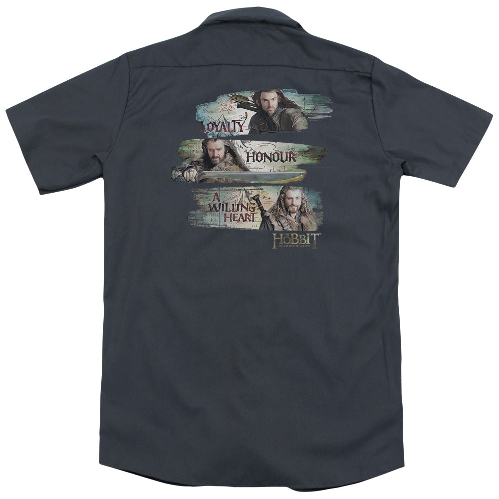 The Hobbit - Loyalty And Honour - Adult Short Sleeve Work Shirt - Dickies Brand