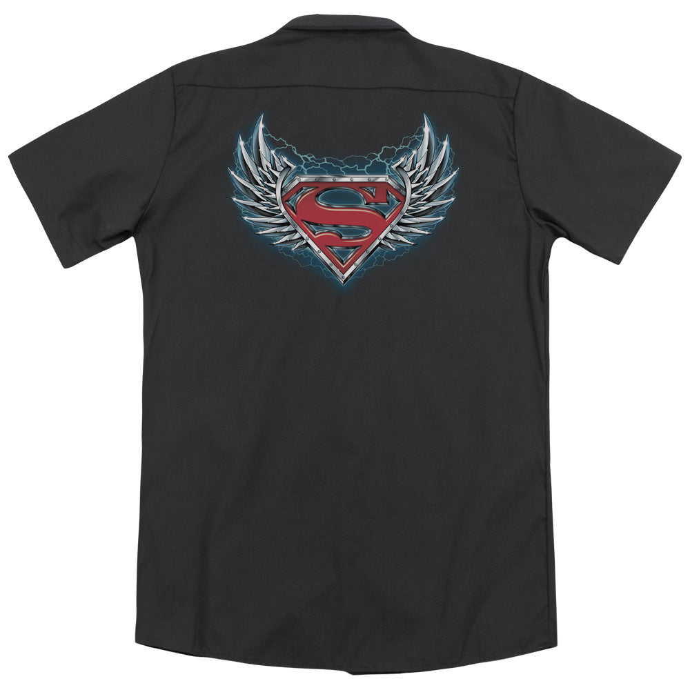 Superman - Steel Wings Logo - Adult Short Sleeve Work Shirt - Dickies Brand