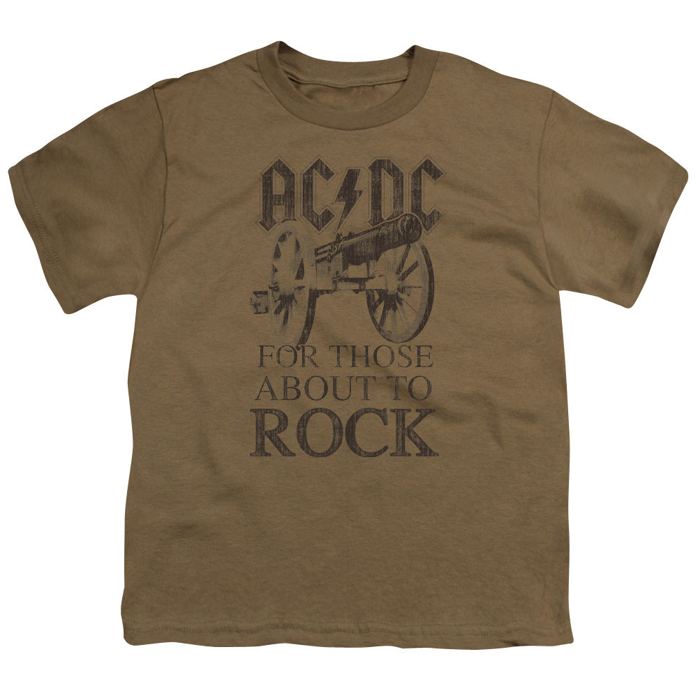 ACDC - Youth Kids T-Shirt (Ages 7+) - Short Sleeve Youth T Shirt - For Those About To Rock - Officially Licensed - S M L XL