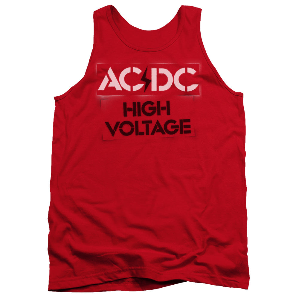 Acdc - High Voltage Stencil Adult Tank - Forces Of Mankind