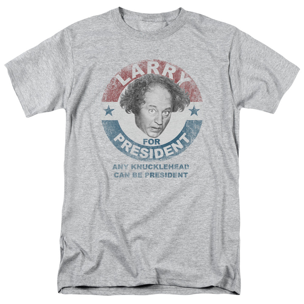 The Three Stooges™ Shirt - Officially Licensed - Larry For President - Adult Unisex Short Sleeve T-Shirt