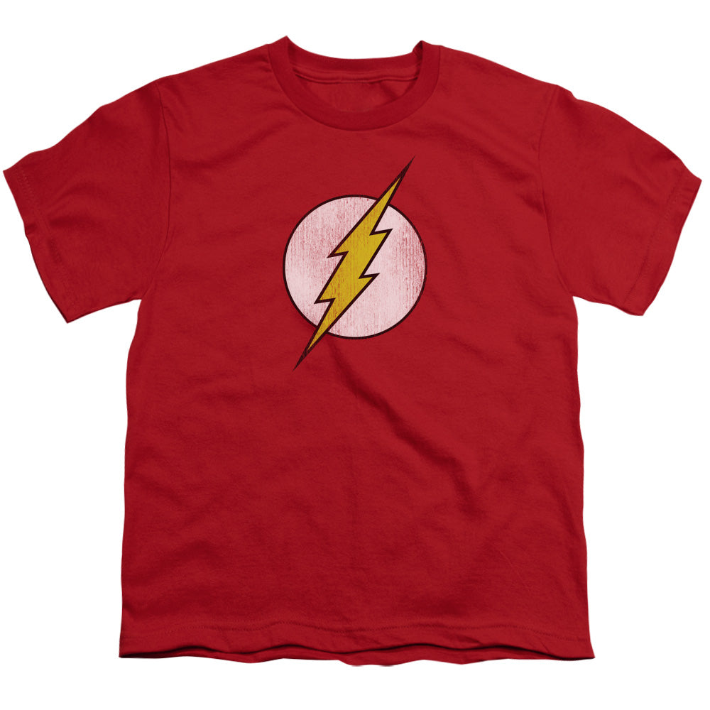 The Flash™ - Youth Kids T-Shirt (Ages 7+) - Youth T Shirt - Flash Logo Distressed - Lightning - Officially Licensed - S M L XL
