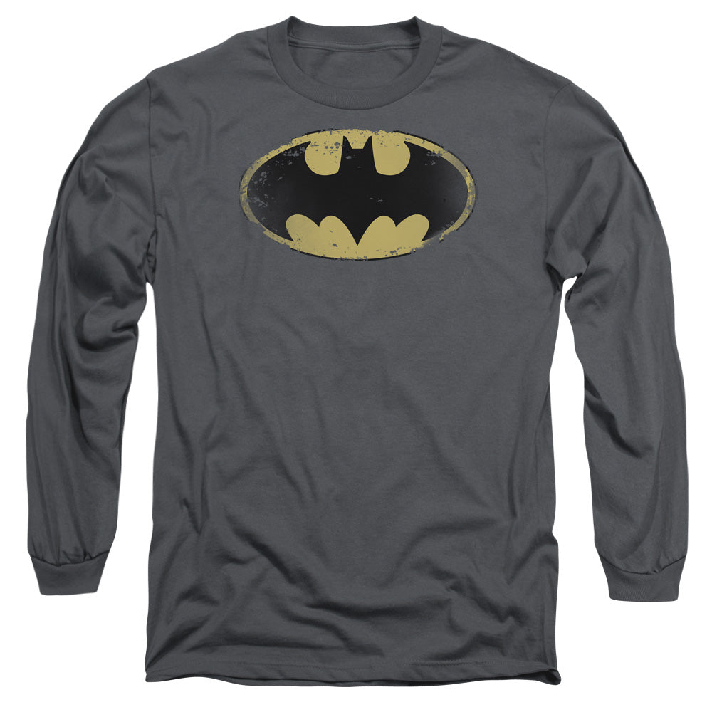 Batman - Distressed Shield Long Sleeve Adult 18/1 - Forces Of Mankind