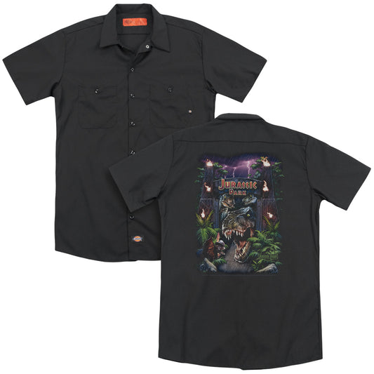 Jurassic Park - Welcome To The Park (Back Print) Adult Work Shirt - Forces Of Mankind