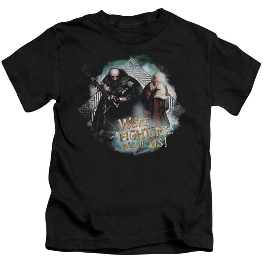 The Hobbit™ - Juvenile Kids T-Shirt (Ages 4-7) - Short Sleeve Juvenile T Shirt - We're Fighters - Officially Licensed - Size 4 5 6 7