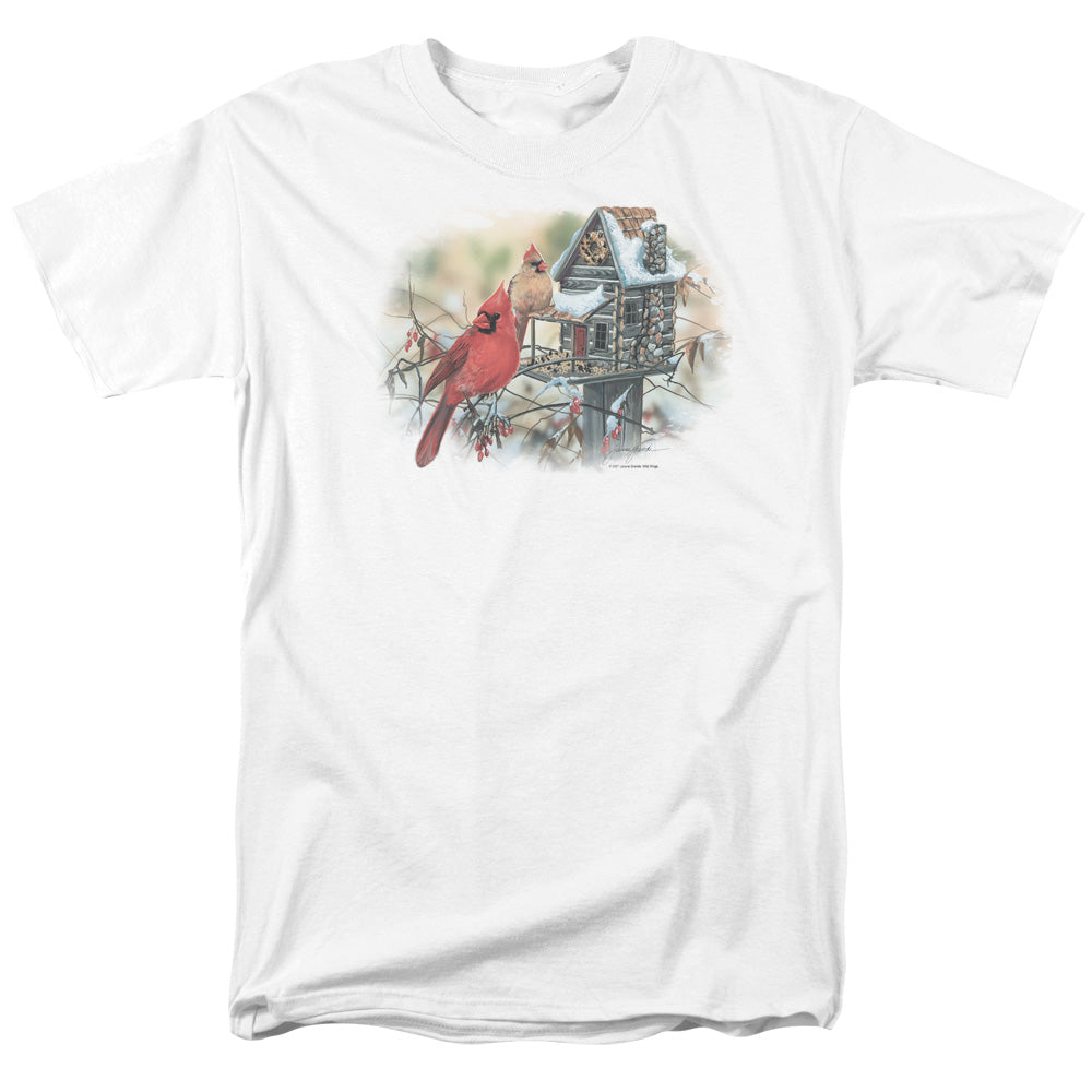 Wildlife - Cardinals Rustic Retreat - Unisex Adult Short Sleeve T-Shirt