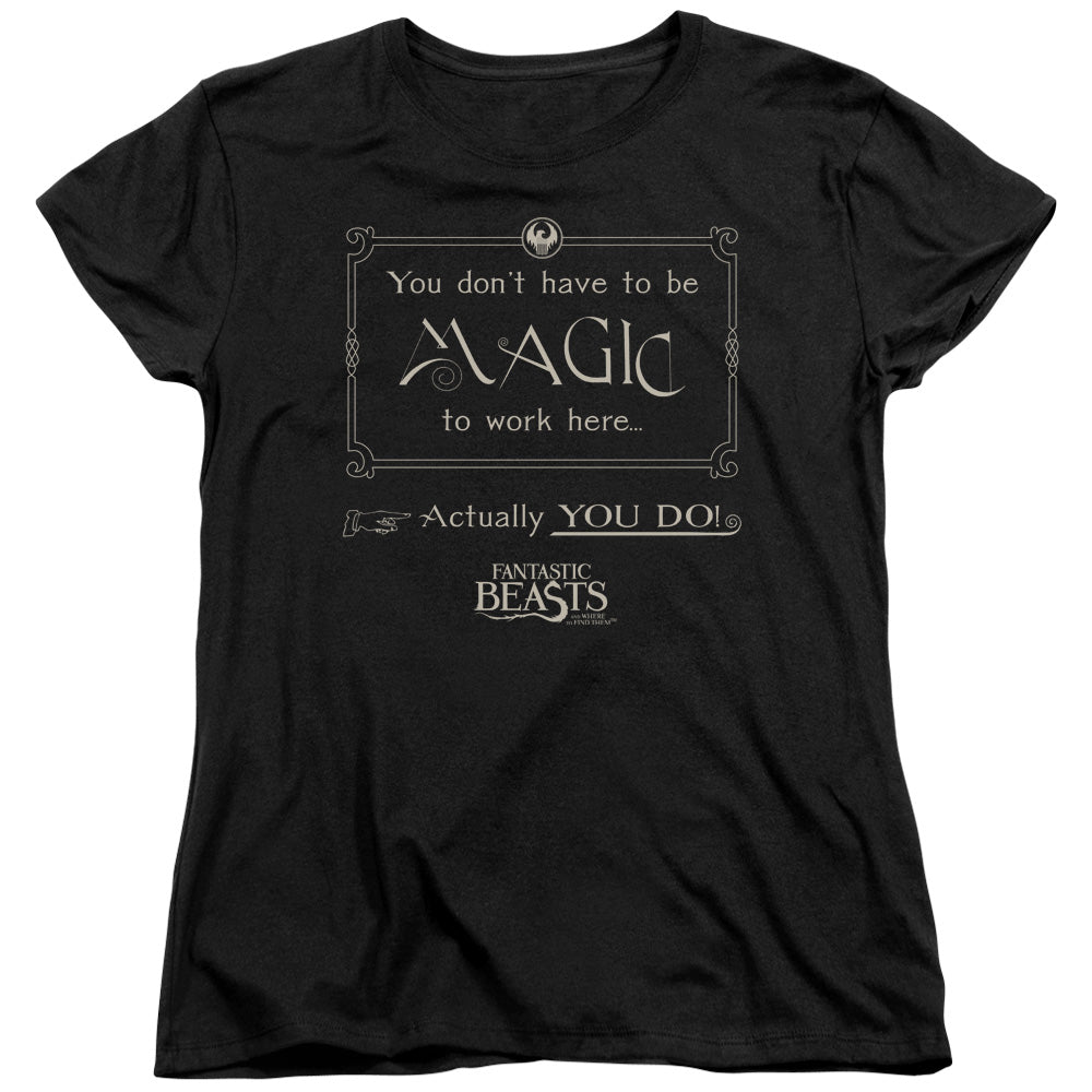Fantastic Beasts - Magic To Work Here Short Sleeve Women's Tee - Forces Of Mankind