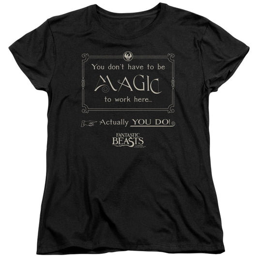 Fantastic Beasts - Magic To Work Here Short Sleeve Women's Tee - Forces Of Mankind