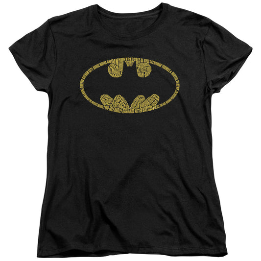 Batman - Word Logo Short Sleeve Women's Tee - Forces Of Mankind