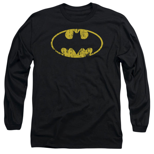 Batman - Classic Logo Distressed Long Sleeve Adult 18/1 - Forces Of Mankind