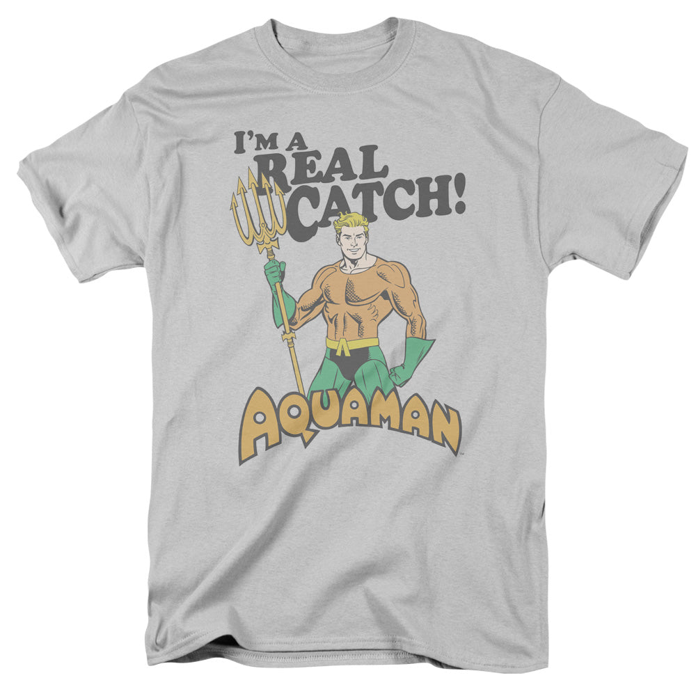 Aquaman™ Retro Shirt - DC Comics Vintage - Officially Licensed - Adult Unisex Short Sleeve T-Shirt - I'm A Real Catch