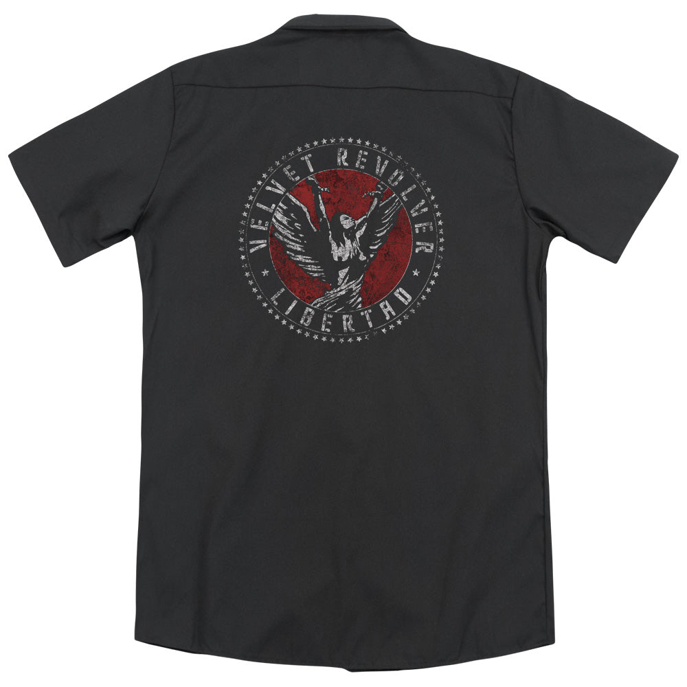 Velvet Revolver™ - Adult Unisex Work Shirt - Classic - Dickies Brand - Button Up Down Shirt - Circle Logo - Officially Licensed