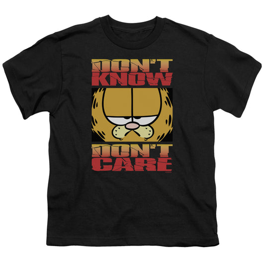 Garfield™ - Youth Kids T-Shirt (Ages 7+) - Short Sleeve Youth T Shirt - Don't Know Don't Care - Officially Licensed - S M L XL