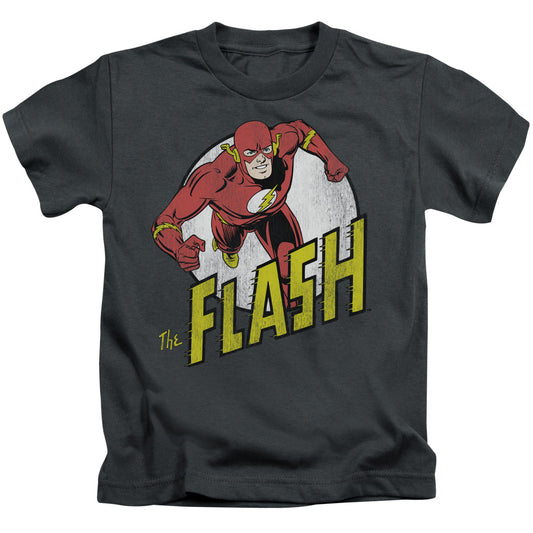 The Flash™ Kids Shirt (Ages 4-7) Charcoal - Officially Licensed - Run Flash Run - Short Sleeve Juvenile Kids T-Shirt - Size 4 5 6 7