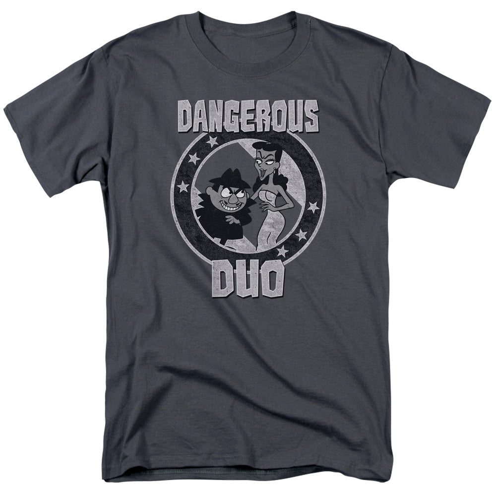 Rocky and Bullwinkle™ Vintage Shirt - Officially Licensed- Adult Unisex Short Sleeve T-Shirt - Dangerous