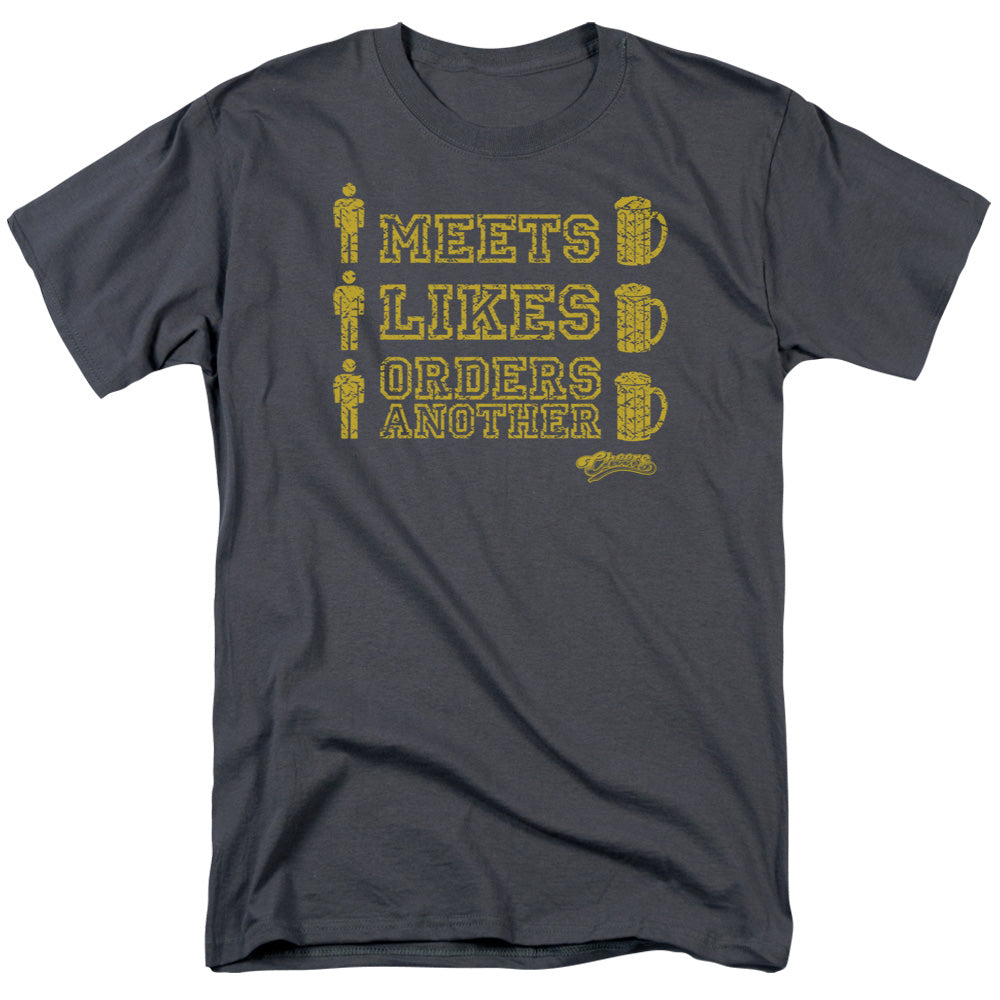 Cheers™ TV Show Shirt - Officially Licensed - Man Meets Beer - Adult Unisex Short Sleeve T-Shirt