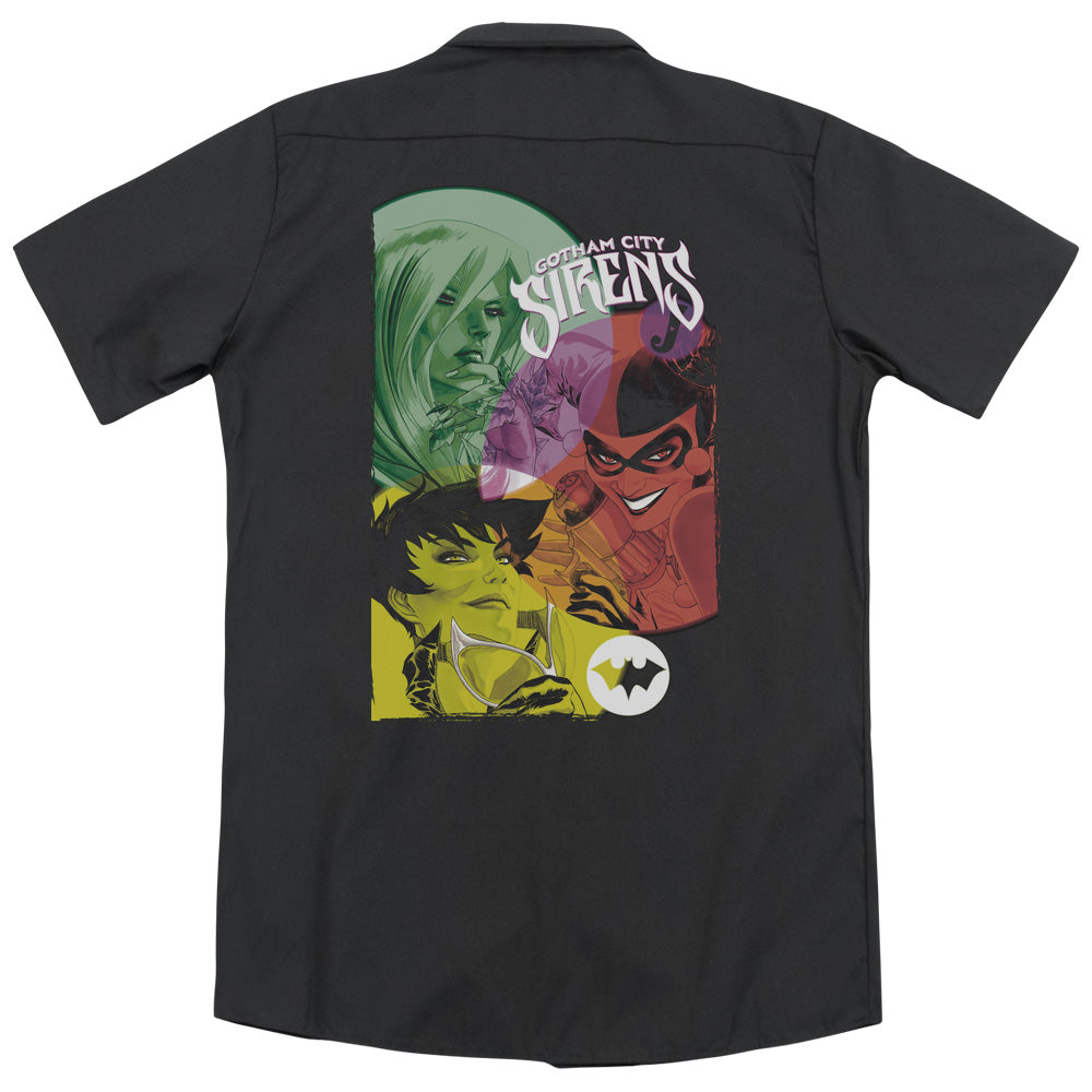 Batman - Gotham Sirens (Back Print) Adult Work Shirt - Forces Of Mankind