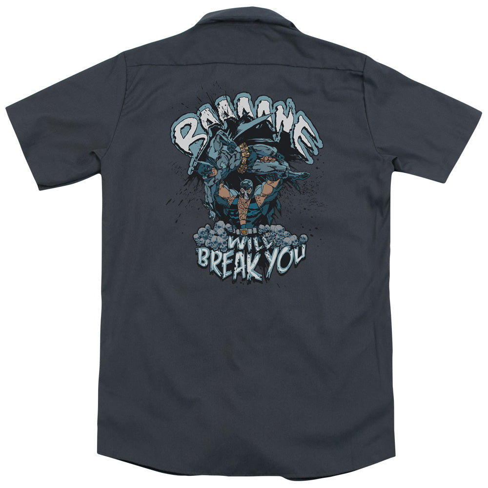 Batman - Bane Will Break You (Back Print) Adult Work Shirt - Forces Of Mankind