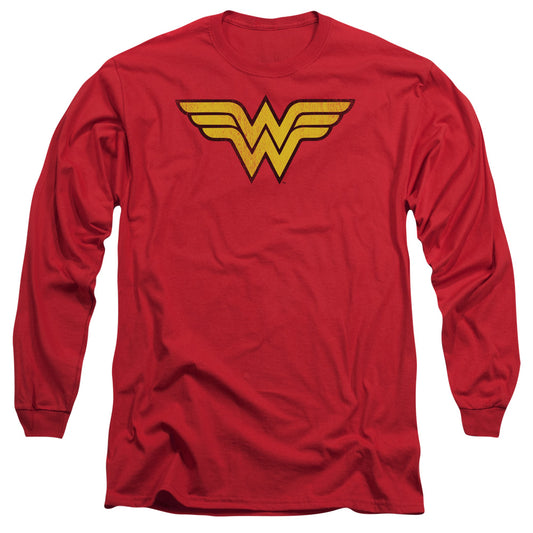 Wonder Woman™ - Logo Dist - Unisex Adult Long Sleeve T-Shirt, Original©, Wonder Woman Long Sleeve Shirt, Wonderwoman Longsleeve Tees Tee