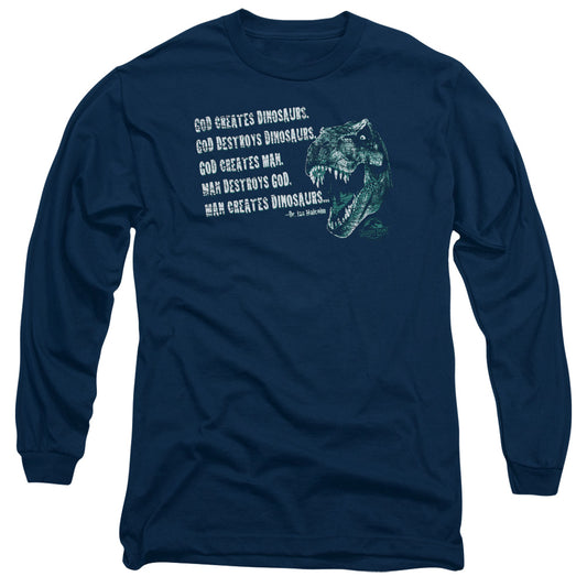 Jurassic Park - God Creates Dinosaurs Long Sleeve Adult 18/1 - Forces Of Mankind